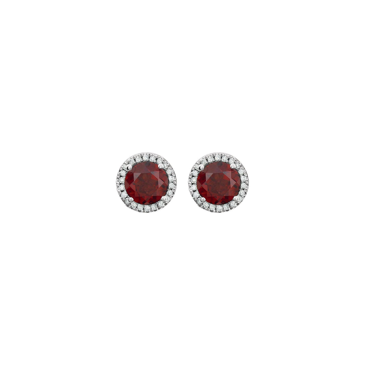 Natural Mozambique Garnet & 1/8 CTW Natural Diamond Earrings