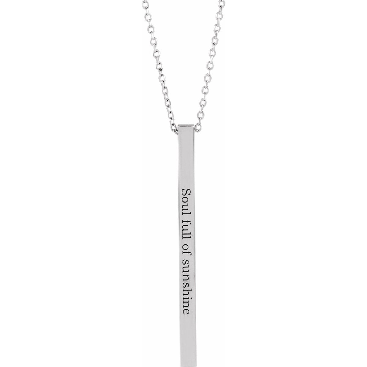 Engravable Four-Sided Bar 16-18" Necklace