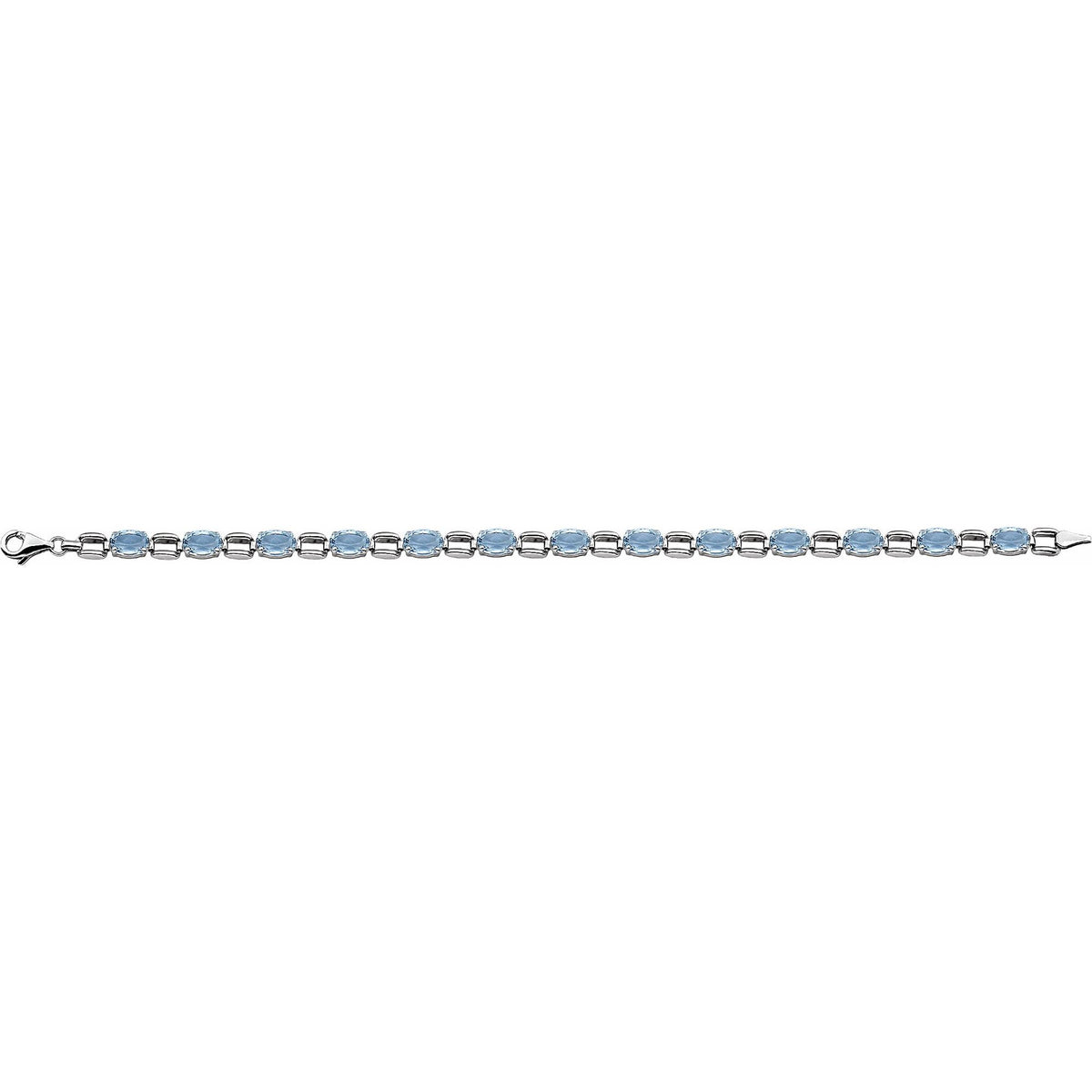 7x5 mm Oval Natural Sky Blue Topaz 7 1/4" Bracelet