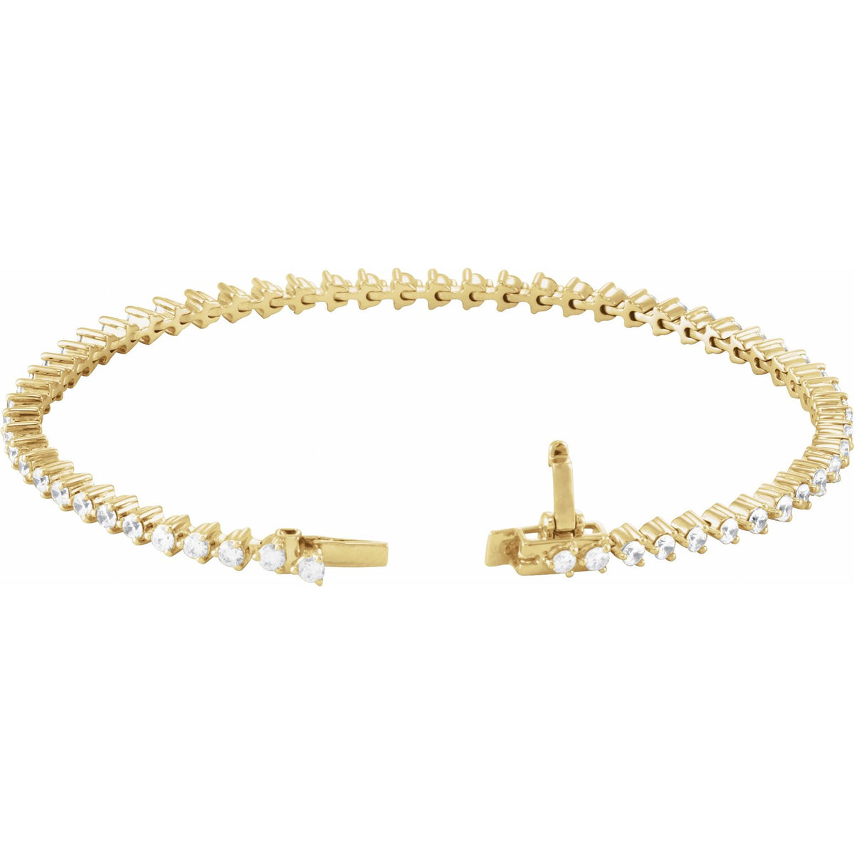 3 CTW Natural Diamond 7 1/4" Line Bracelet