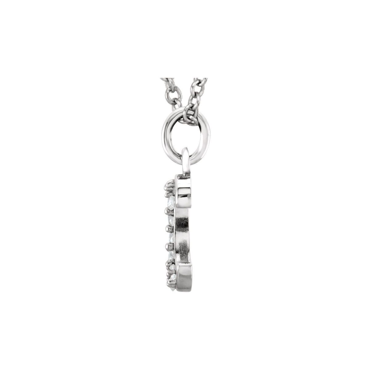 .03 CTW Natural Diamond Lowercase Initial C 16" Necklace