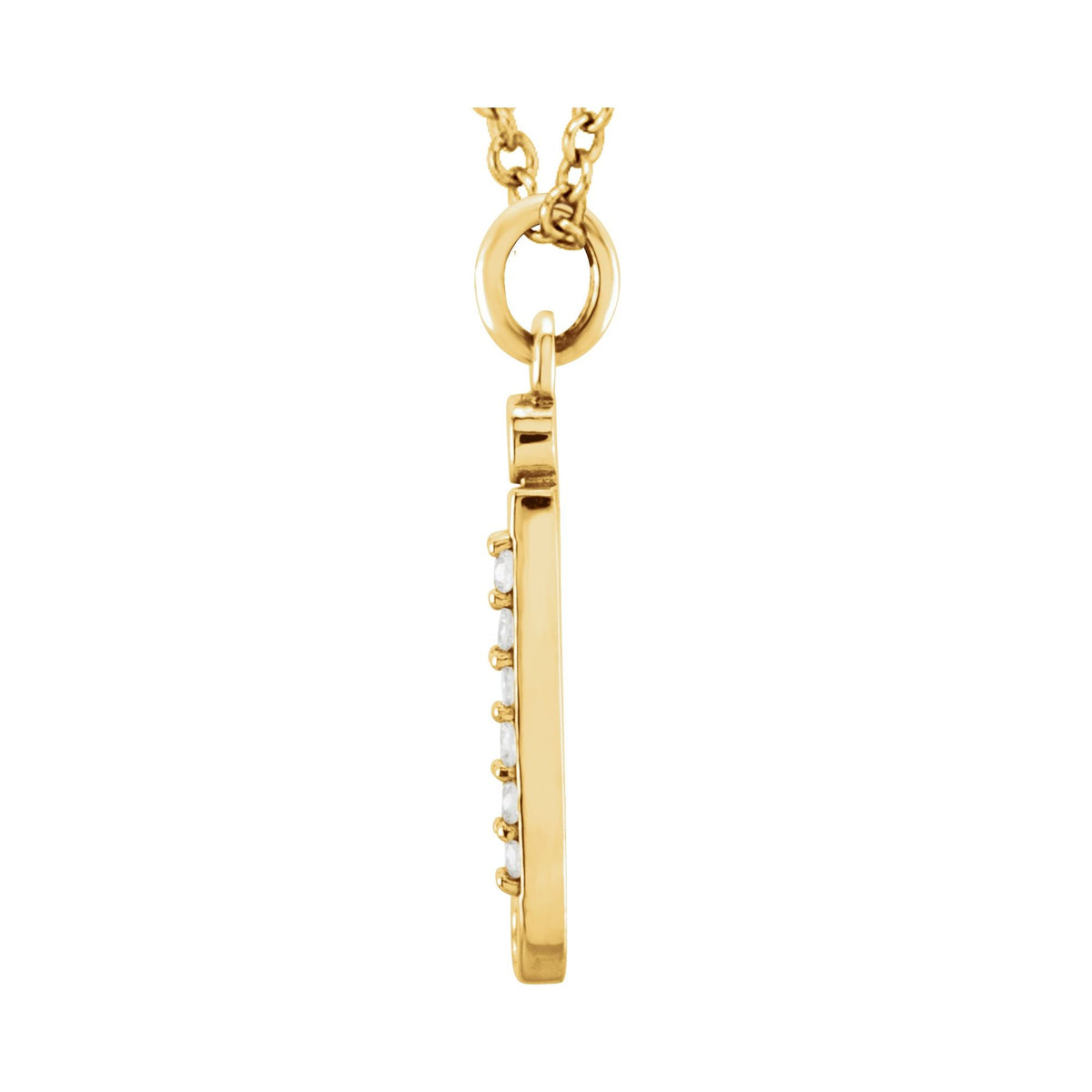 .025 CTW Natural Diamond Lowercase Initial J 16" Necklace