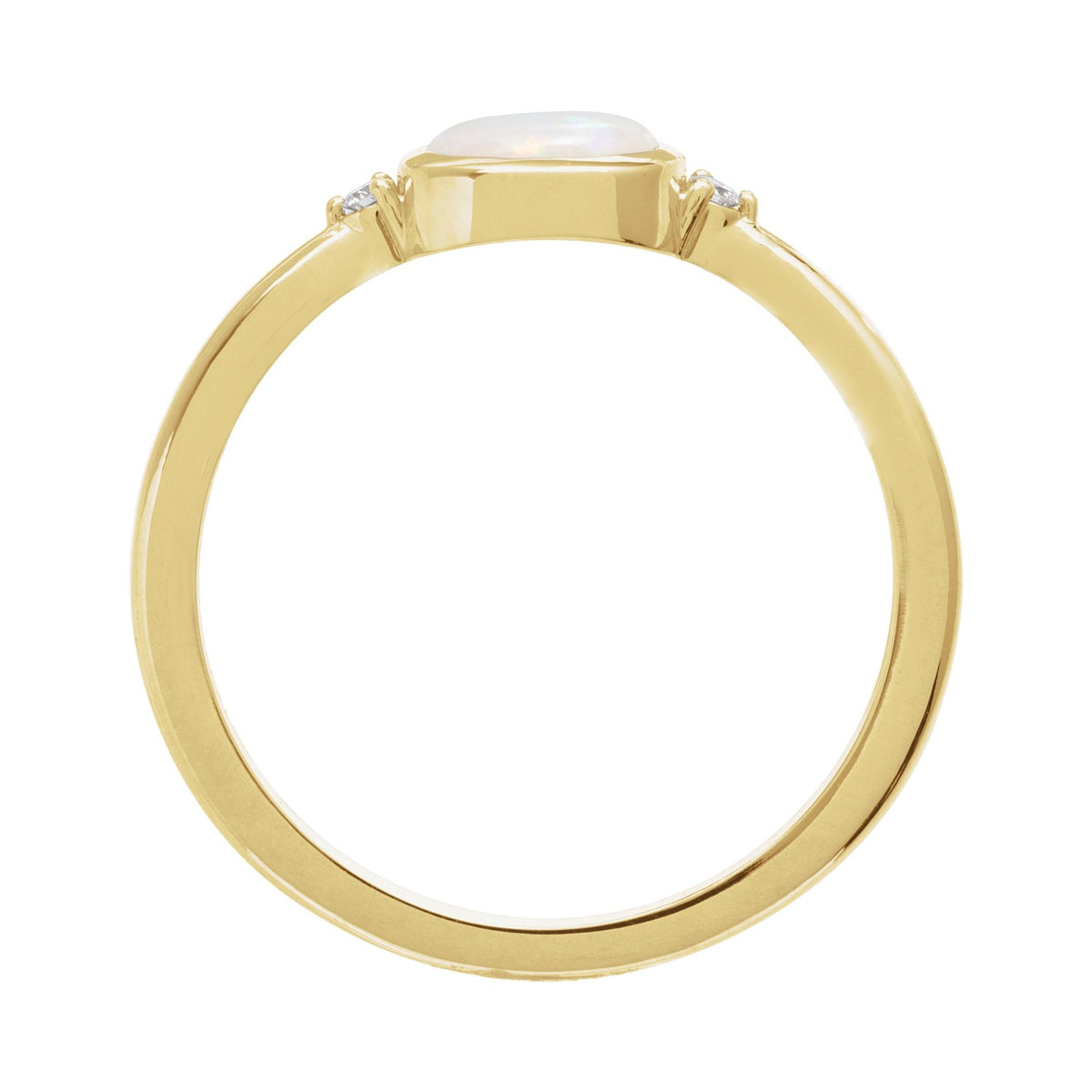 Natural White Opal & .03 CTW Natural Diamond Ring