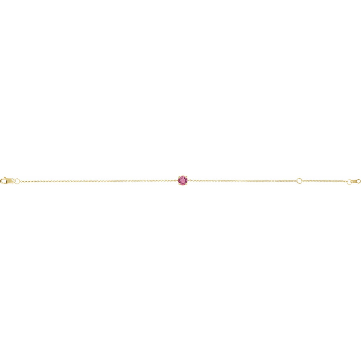 Natural Pink Tourmaline 6 1/2-7-1/2" Bracelet