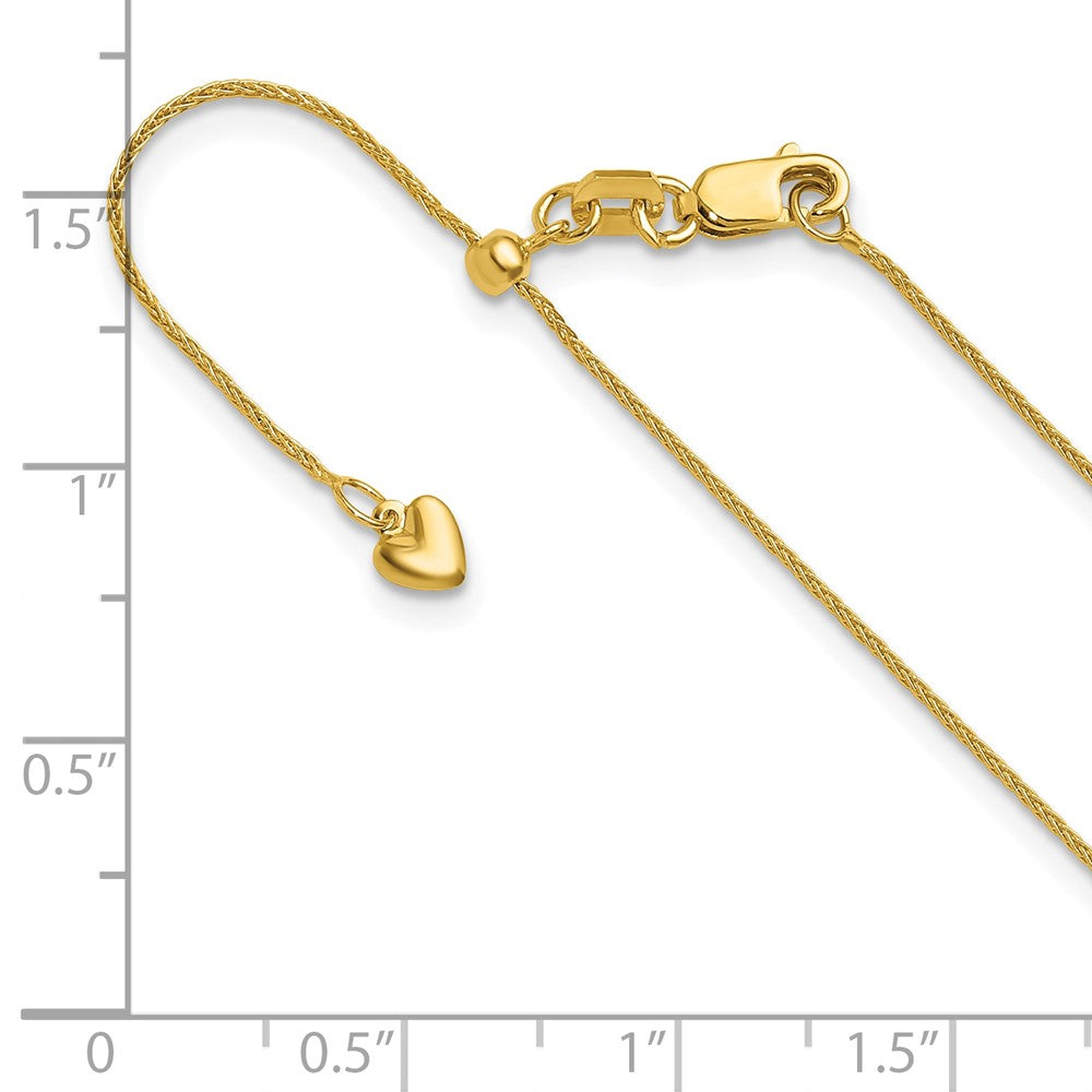 Adjustable .85mm Wheat Chain - Yellow Gold