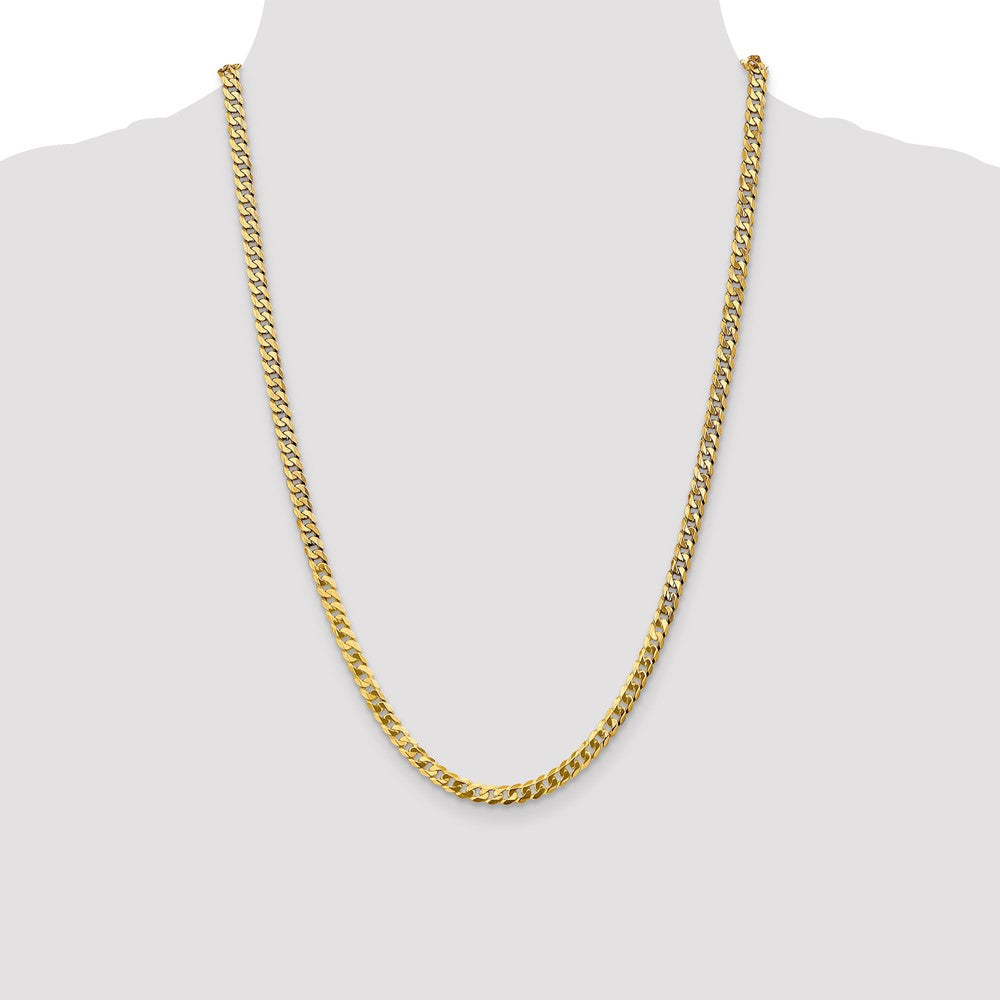 4.5mm Flat Beveled Curb Chain - Yellow Gold