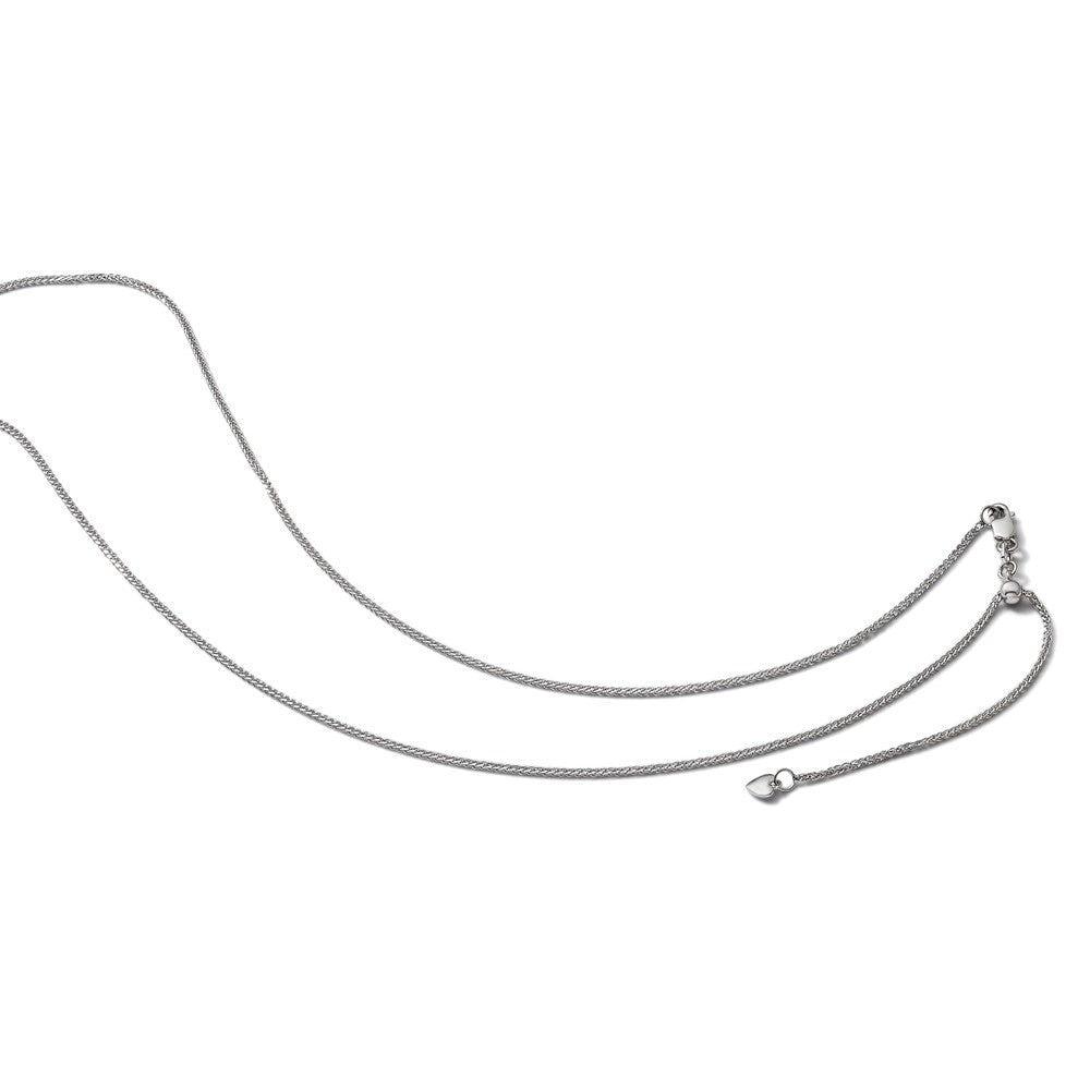Adjustable 1.5mm Wheat Chain 22" - White Gold