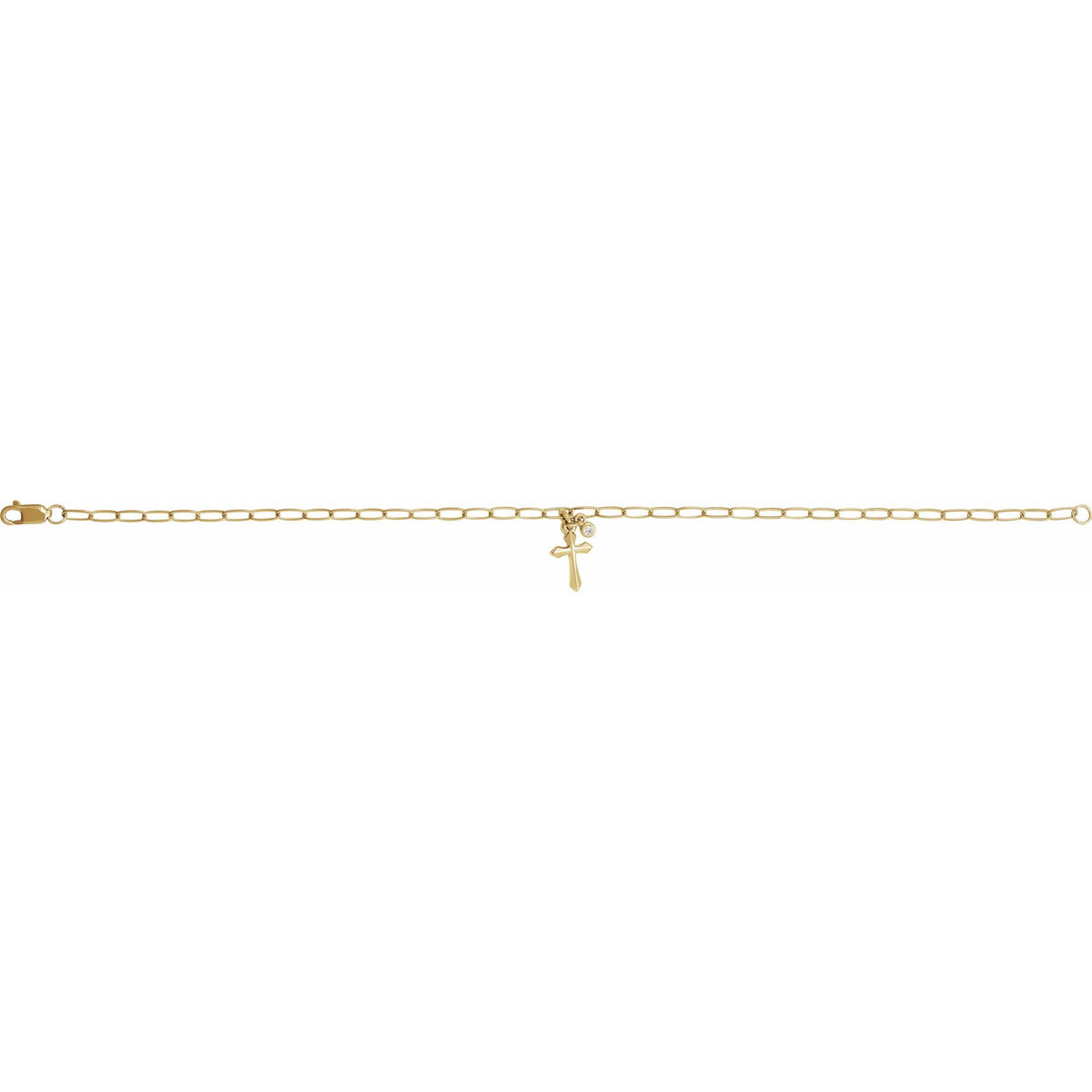 Natural Diamond Cross Charm Bracelet