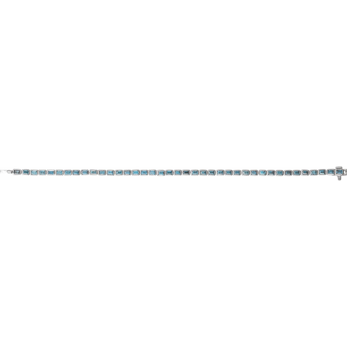 Natural Sky Blue Topaz Line 7" Bracelet