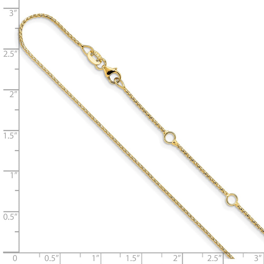 1mm D/C Open Franco 1in+1in Adjustable Chain - Yellow Gold