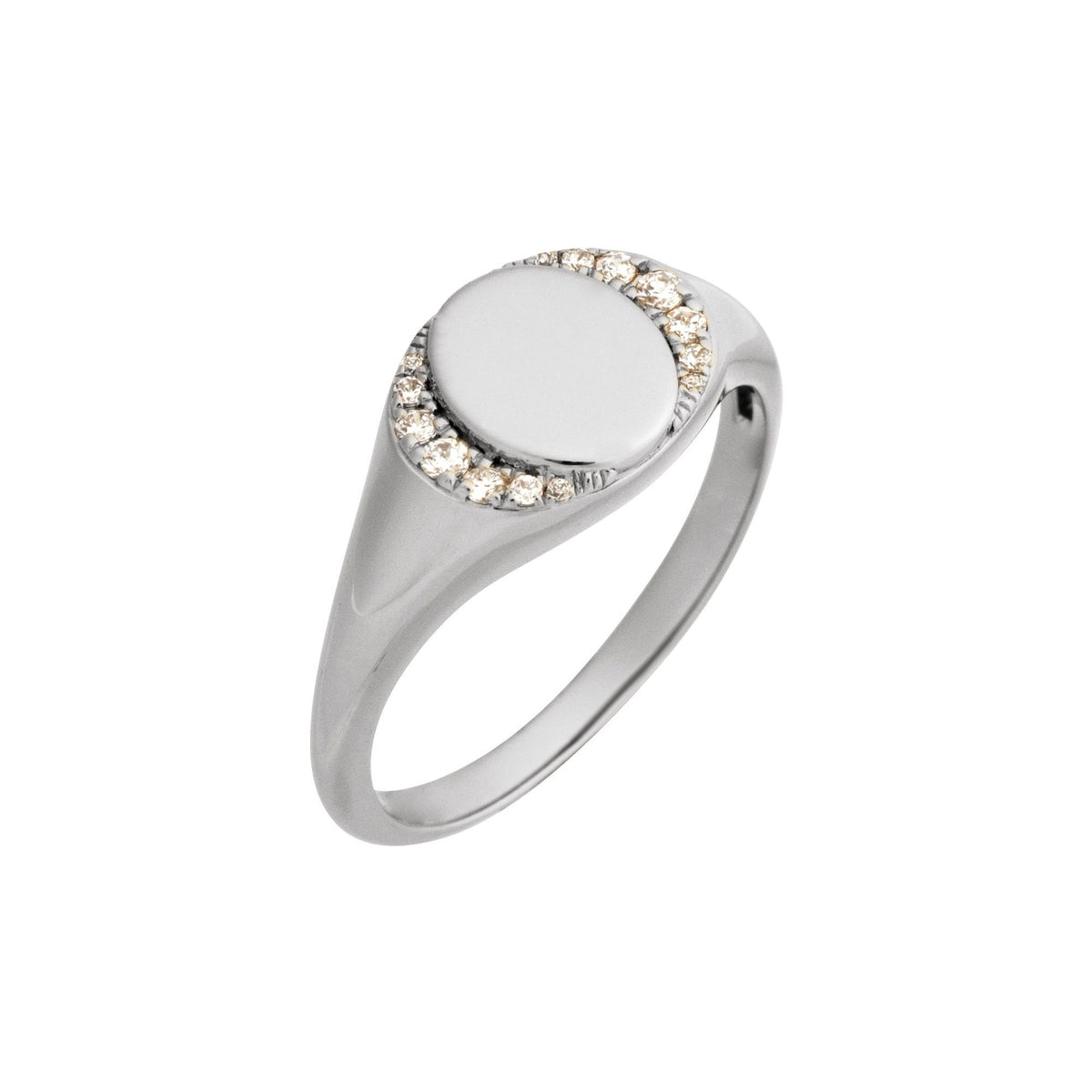 Engravable 1/10 CTW Natural Diamond Signet Ring
