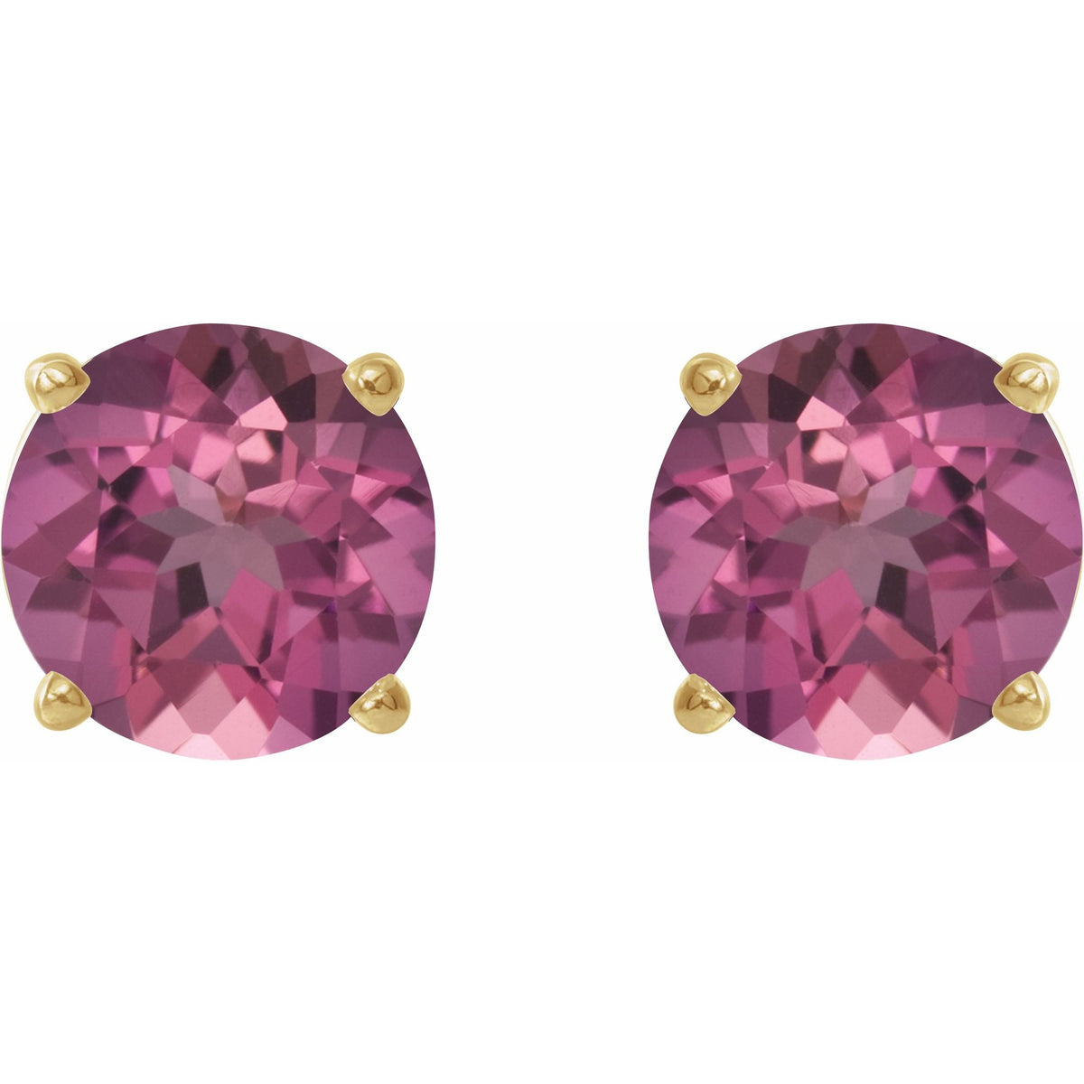5 mm Natural Pink Tourmaline Earrings