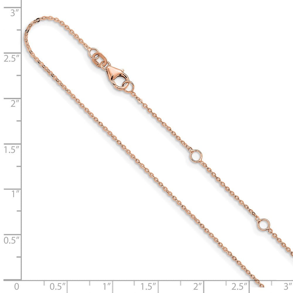 1.2mm Flat Cable 1in+1in Adjustable Chain - Rose Gold