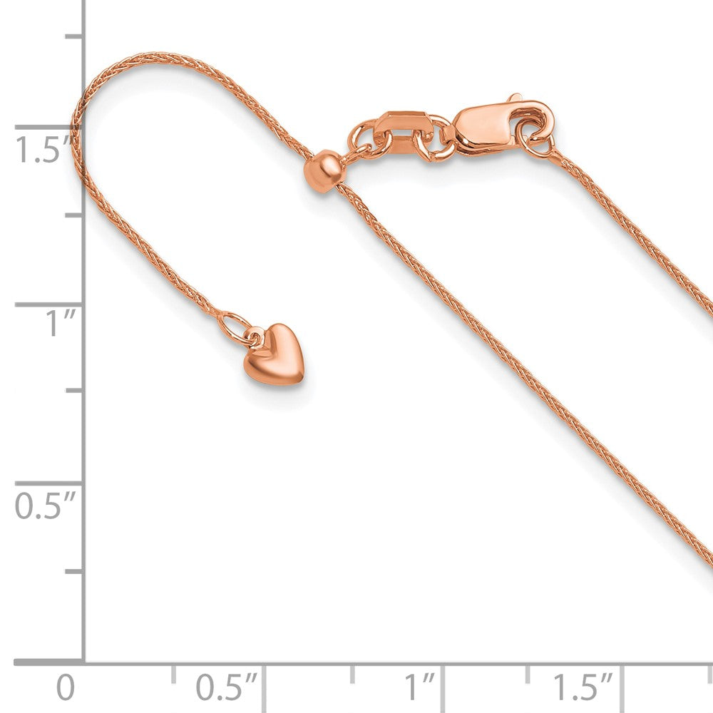 Adjustable .85mm Wheat Chain 22" - Rose Gold