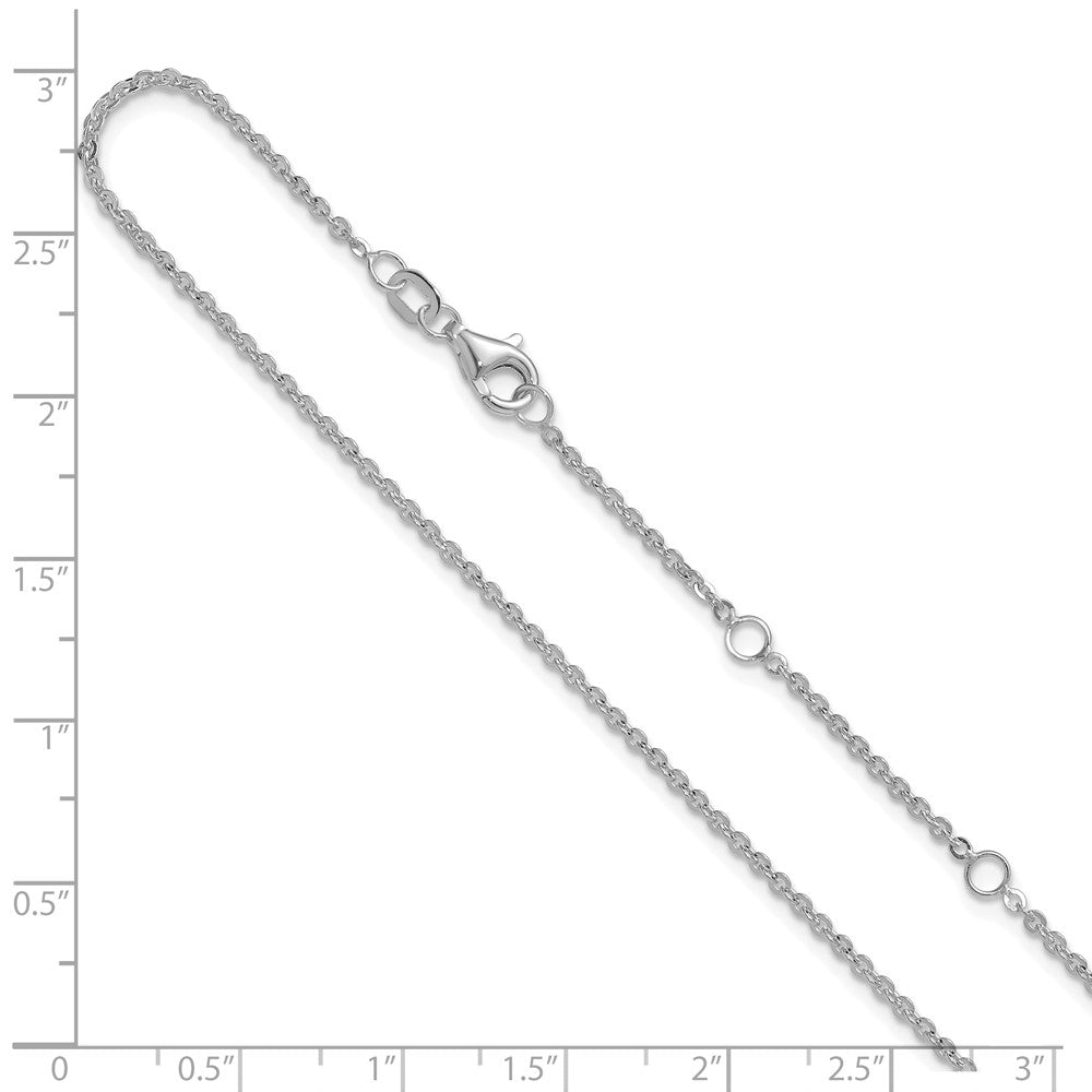 1.7mm Flat Cable 1in+1in Adjustable Chain - White Gold