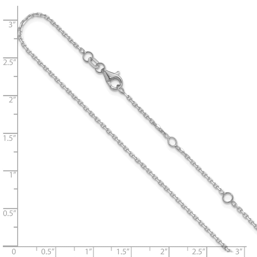 1.5mm D/C Square Cable 1in+1in Adjustable Chain - White Gold