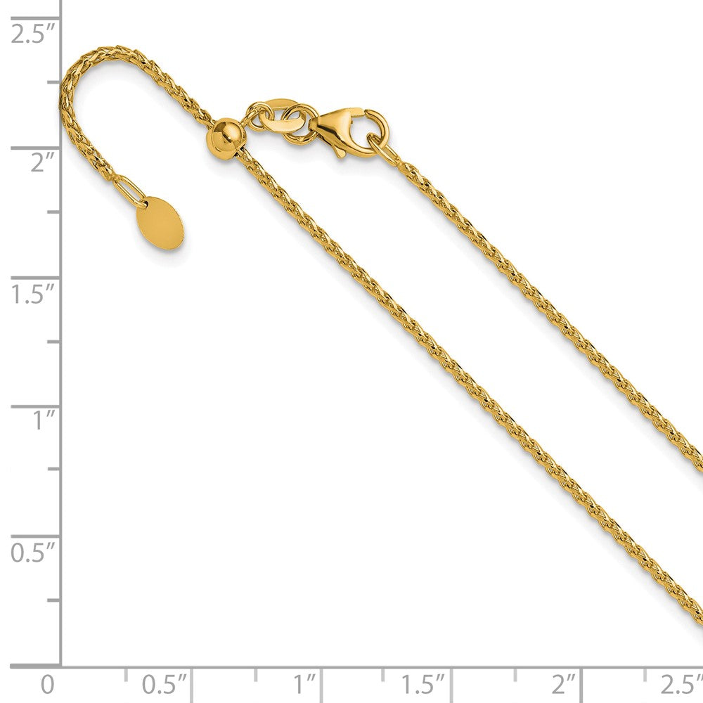 Adjustable 1.4mm D/C Open Franco Chain 22" - Yellow Gold