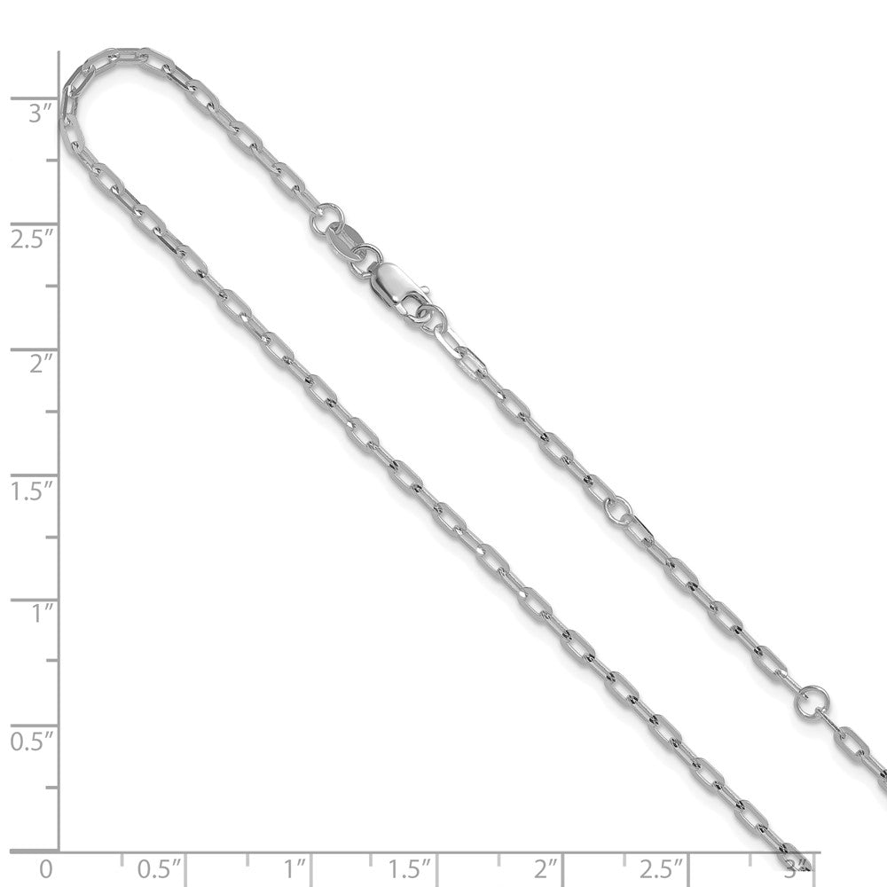 2.0mm Flat Cable 1in+1in Adjustable Chain - White Gold
