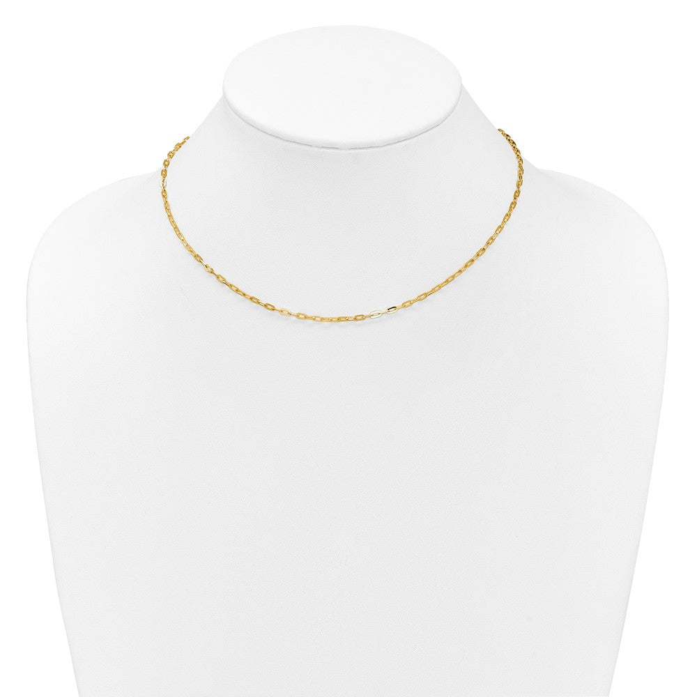 Adjustable 2mm Flat Cable Chain 22" - Yellow Gold