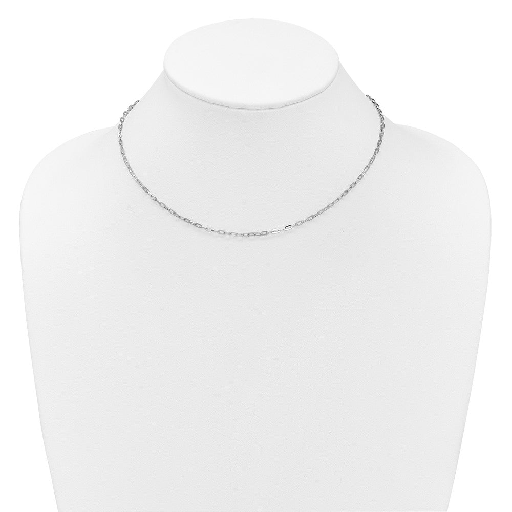 Adjustable 2mm Flat Cable Chain 22" - White Gold