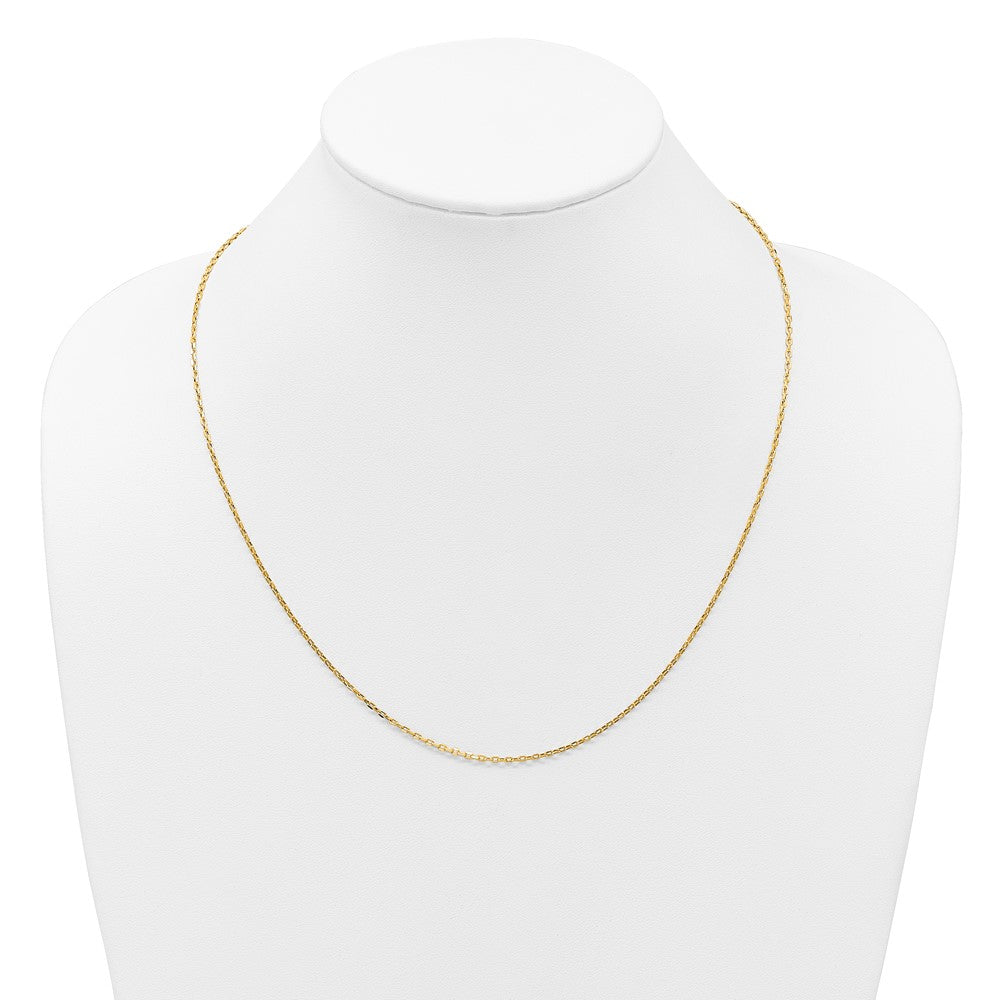 Adjustable 1.65mm Semi-Solid D/C Cable Chain 22" - Yellow Gold