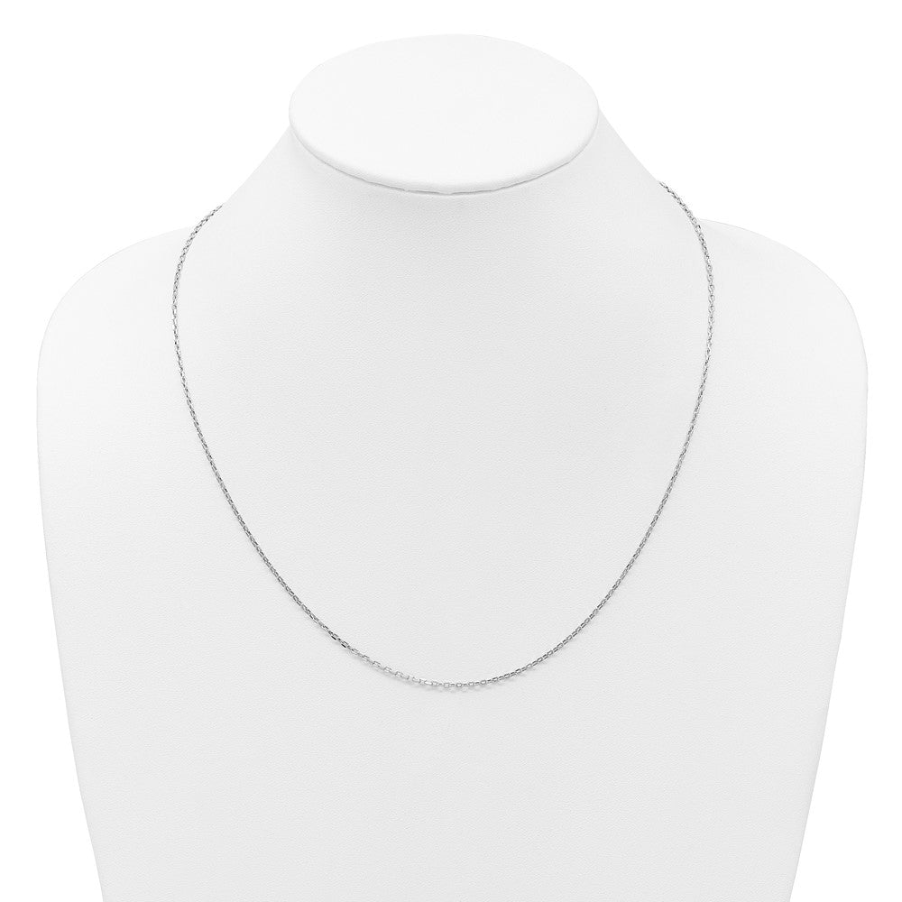 Adjustable 1.65mm Semi-Solid D/C Cable Chain 22" - White Gold
