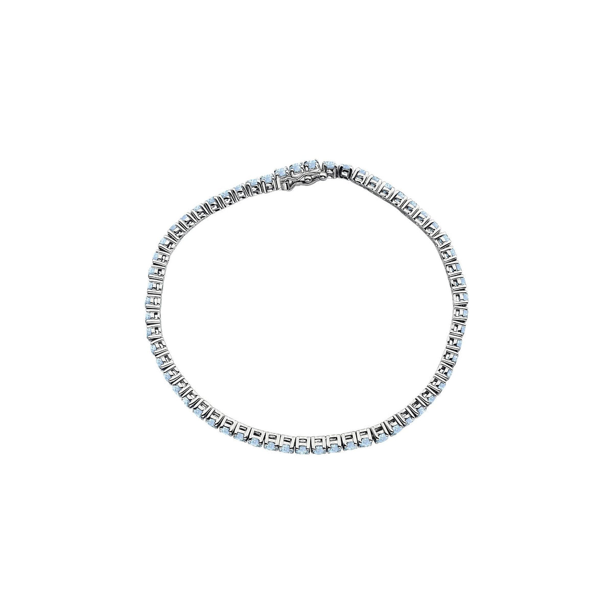 Natural Aquamarine Line 7.25" Bracelet