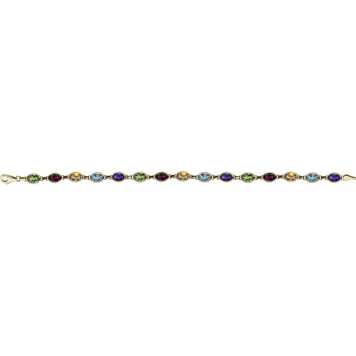 Natural Multi-Gemstone Line 7" Bracelet