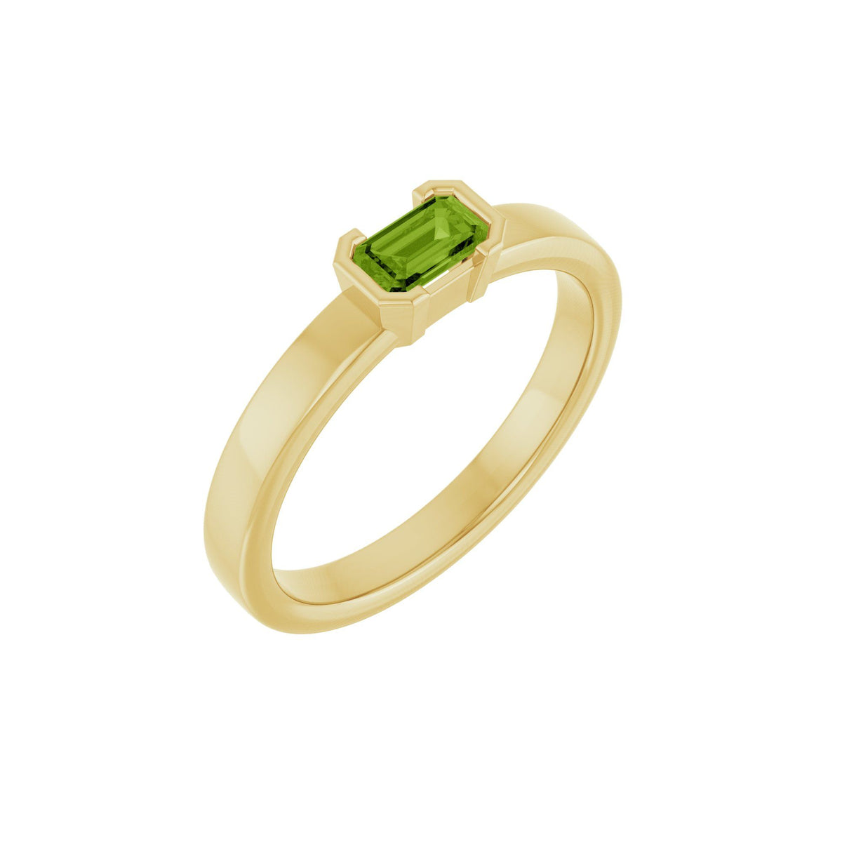 Natural Peridot Family Stackable Ring
