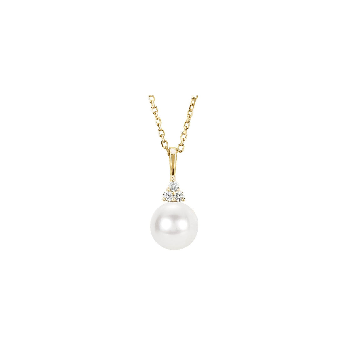 Cultured White Freshwater Pearl & .05 CTW Natural Diamond 18" Necklace