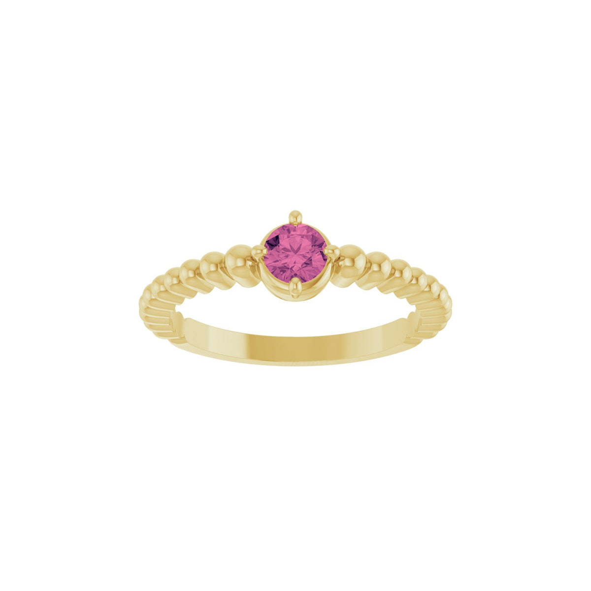 Natural Pink Tourmaline Graduated Bead Ring
