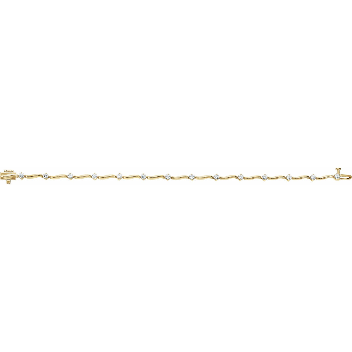 1 CTW Natural Diamond Line 7" Bracelet - 2.7mm Width