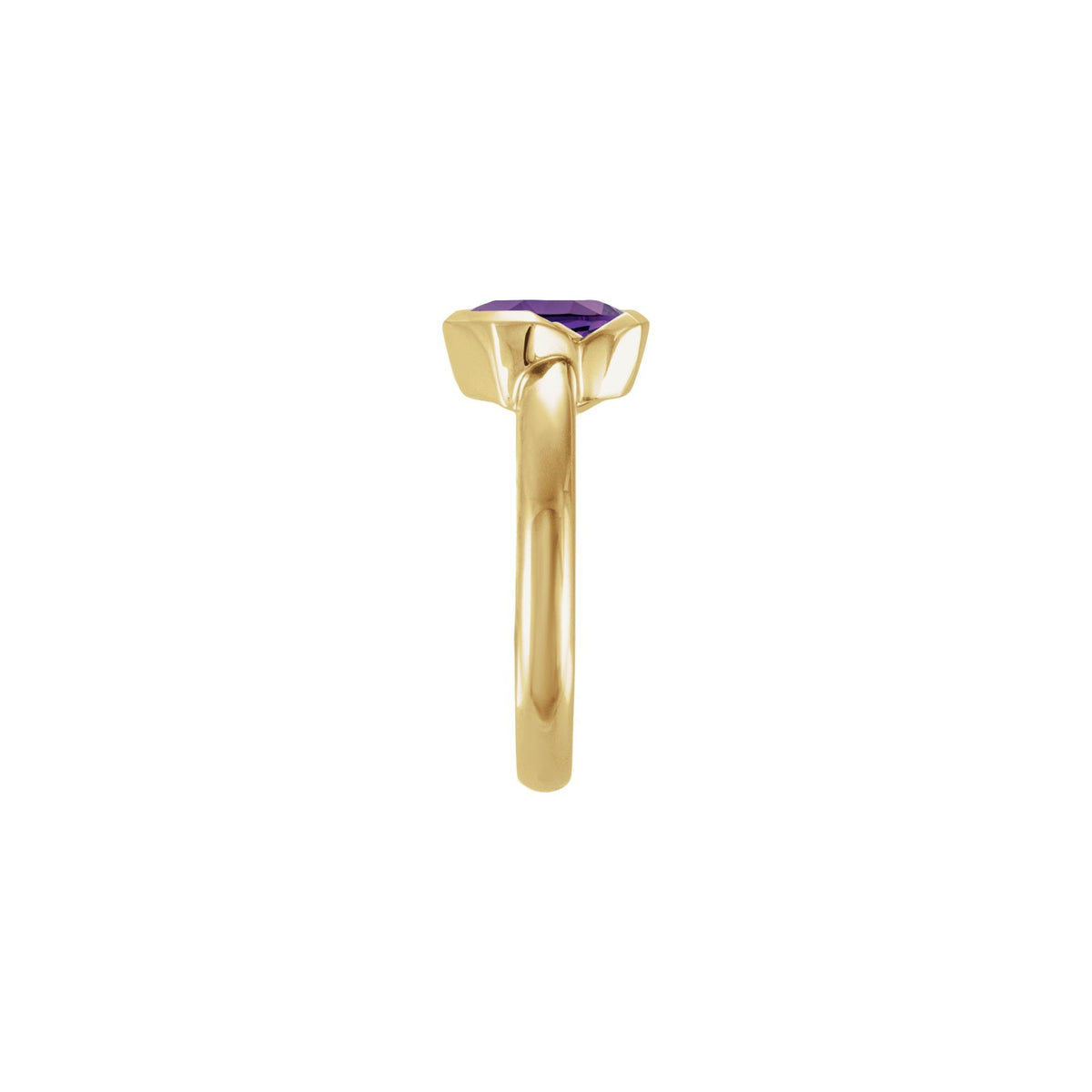 Natural Amethyst Solitaire Ring
