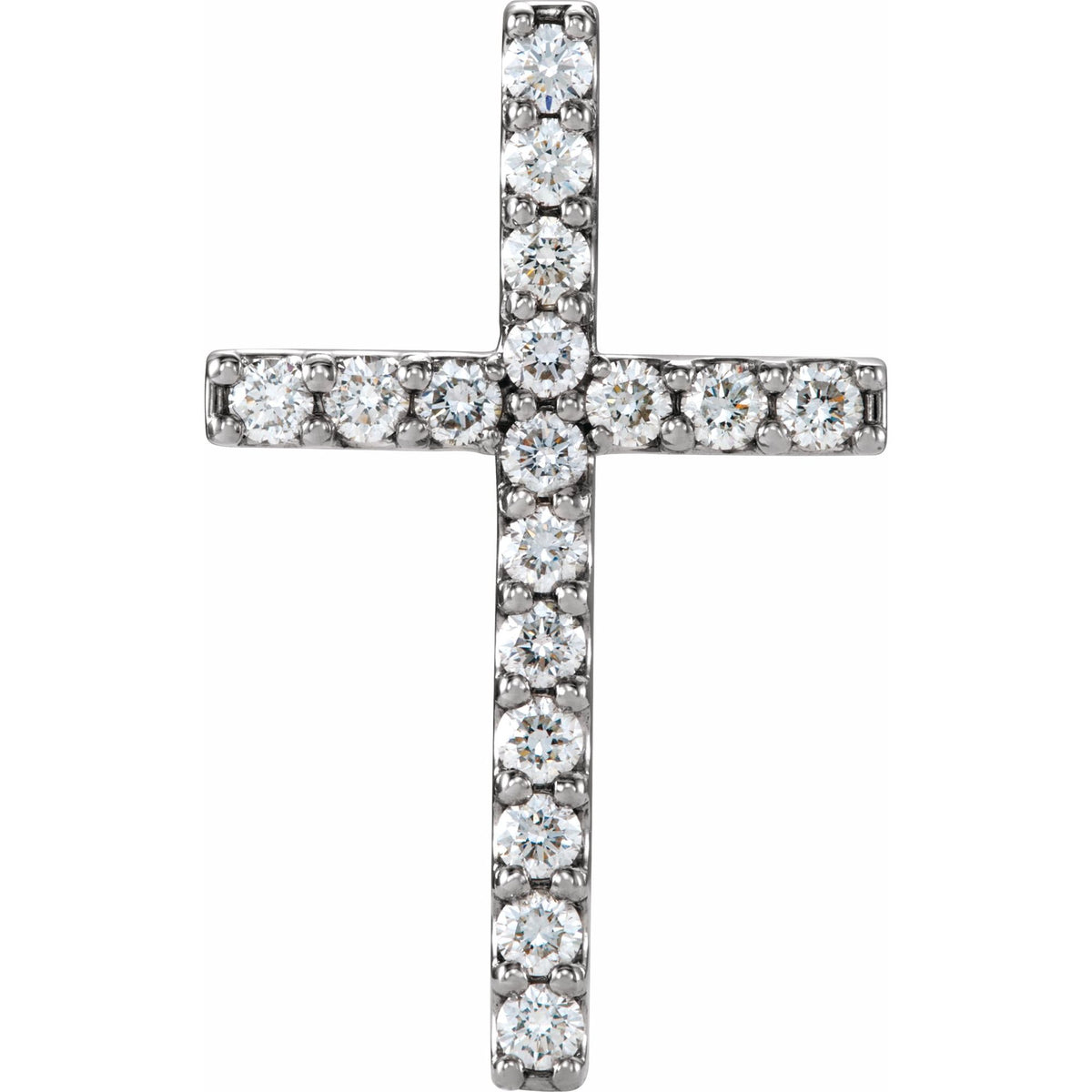 Natural Diamond Petite Cross Necklace or Pendant