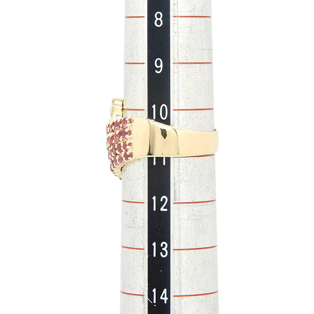18K Yellow Gold Ruby & White Sapphire Ring