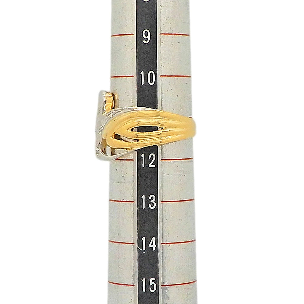18K Yellow Gold & Platinum 900 Diamond 0.03ct Swirl Ring