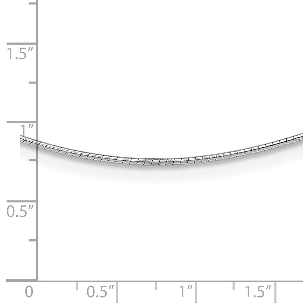 1mm Round Detachable clasp Omega Necklace - White Gold
