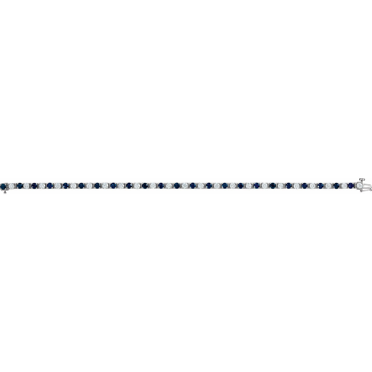 Natural Blue Sapphire & 2 3/8 CTW Natural Diamond Line 7" Bracelet