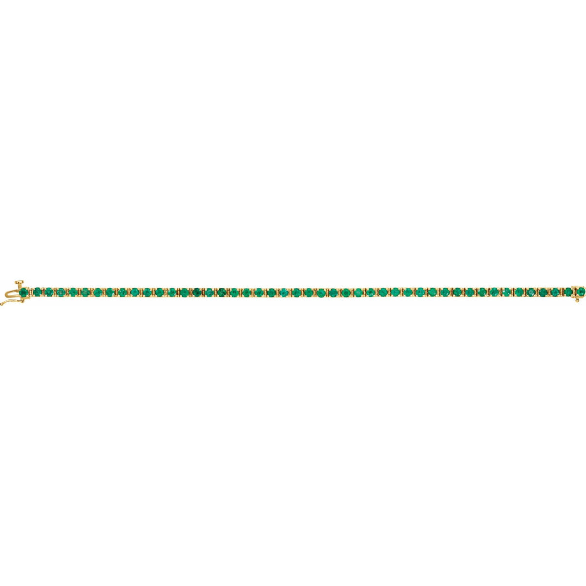 Natural Emerald Line 7" Bracelet