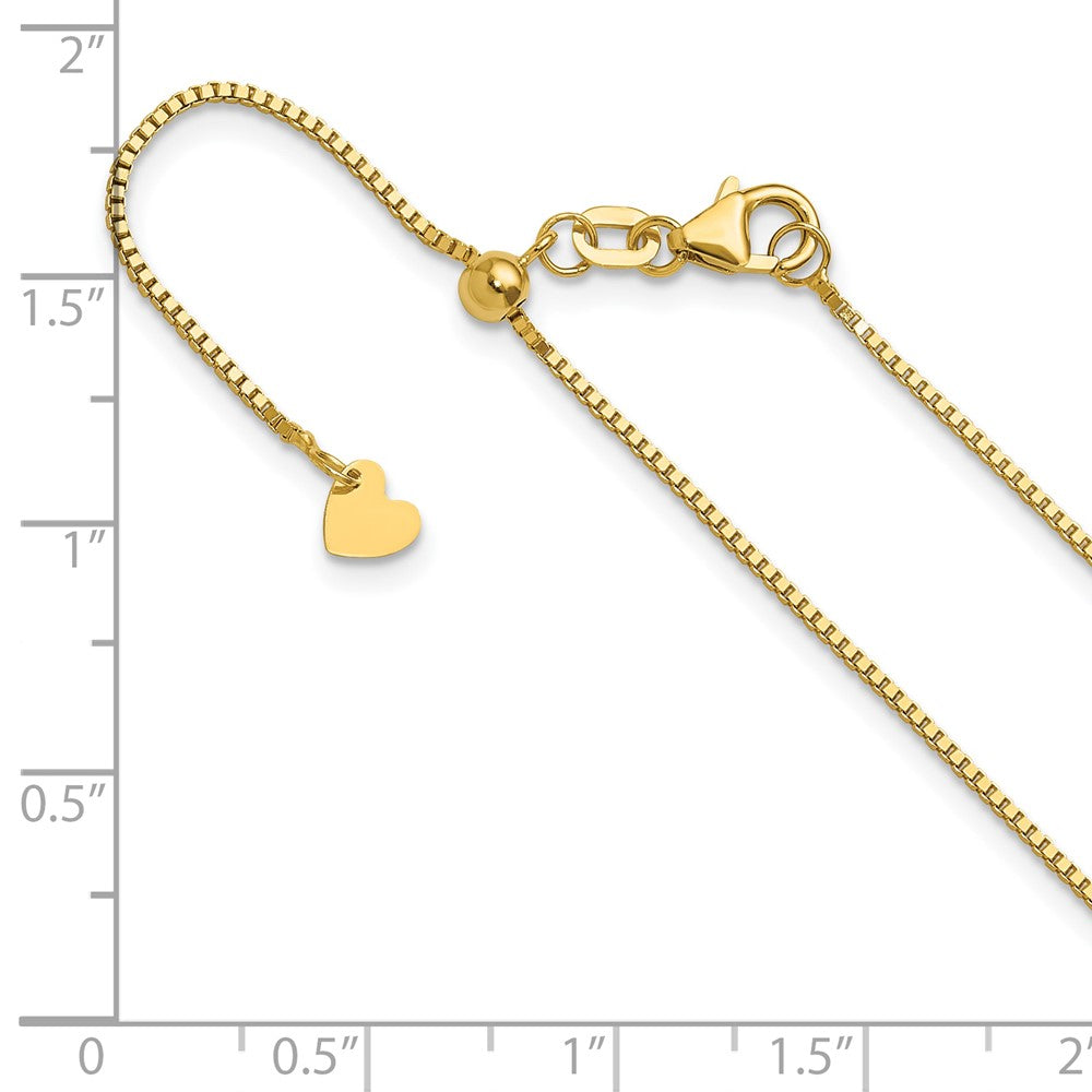 Adjustable .9mm Box Chain - Yellow Gold