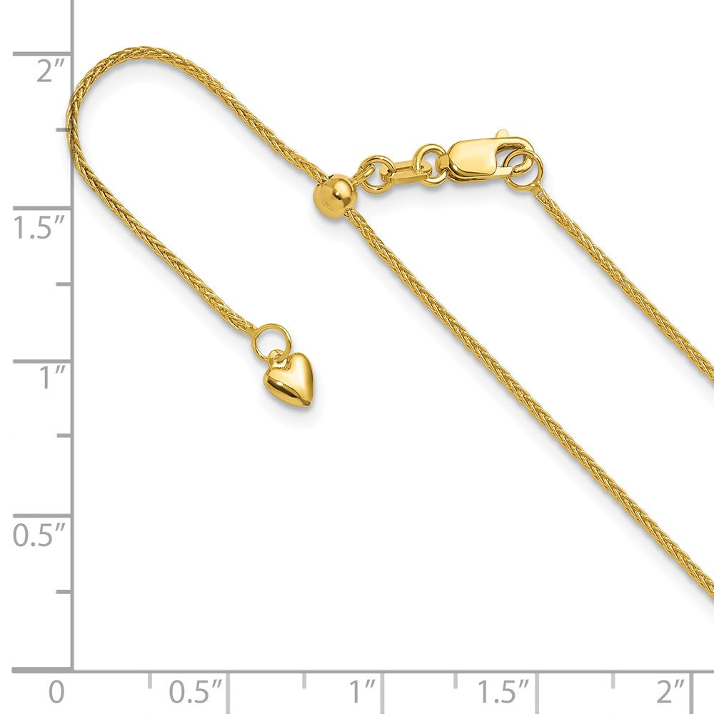 Adjustable 1mm Wheat Chain - Yellow Gold