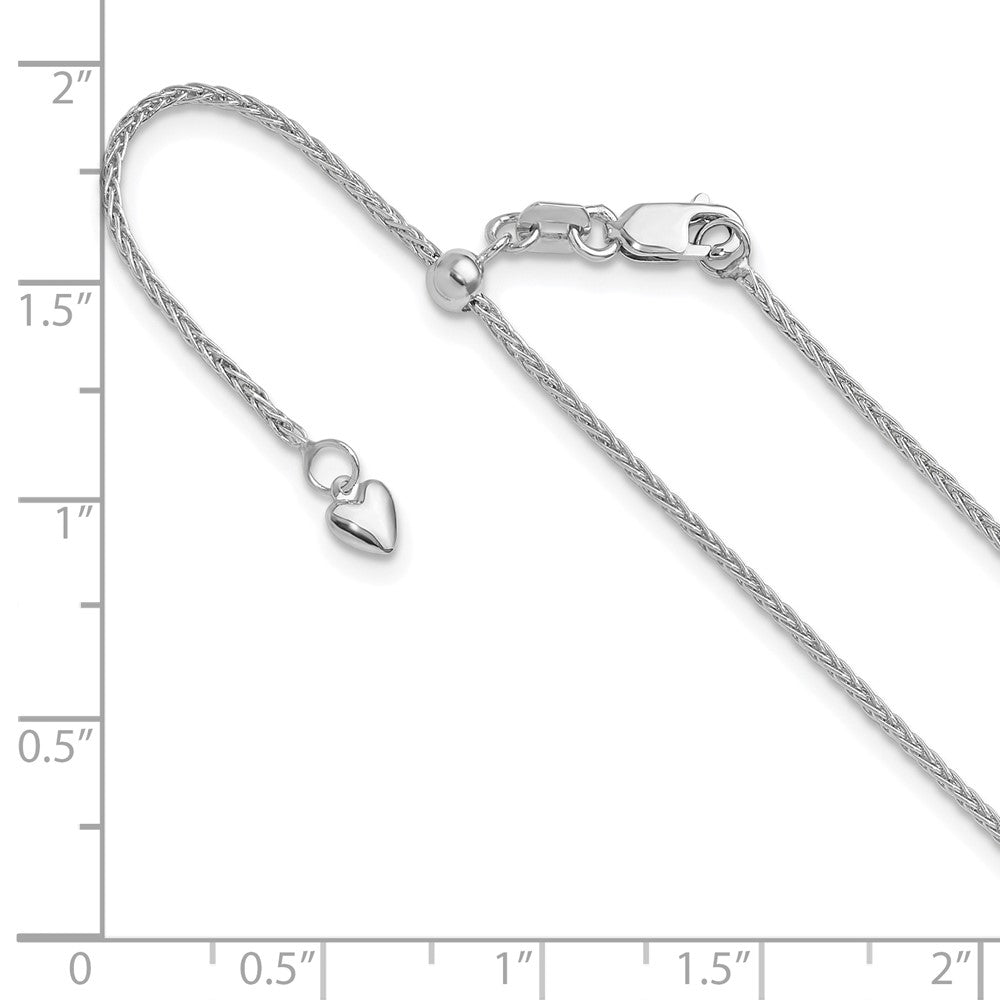 Adjustable 1.4mm Wheat Chain - White Gold
