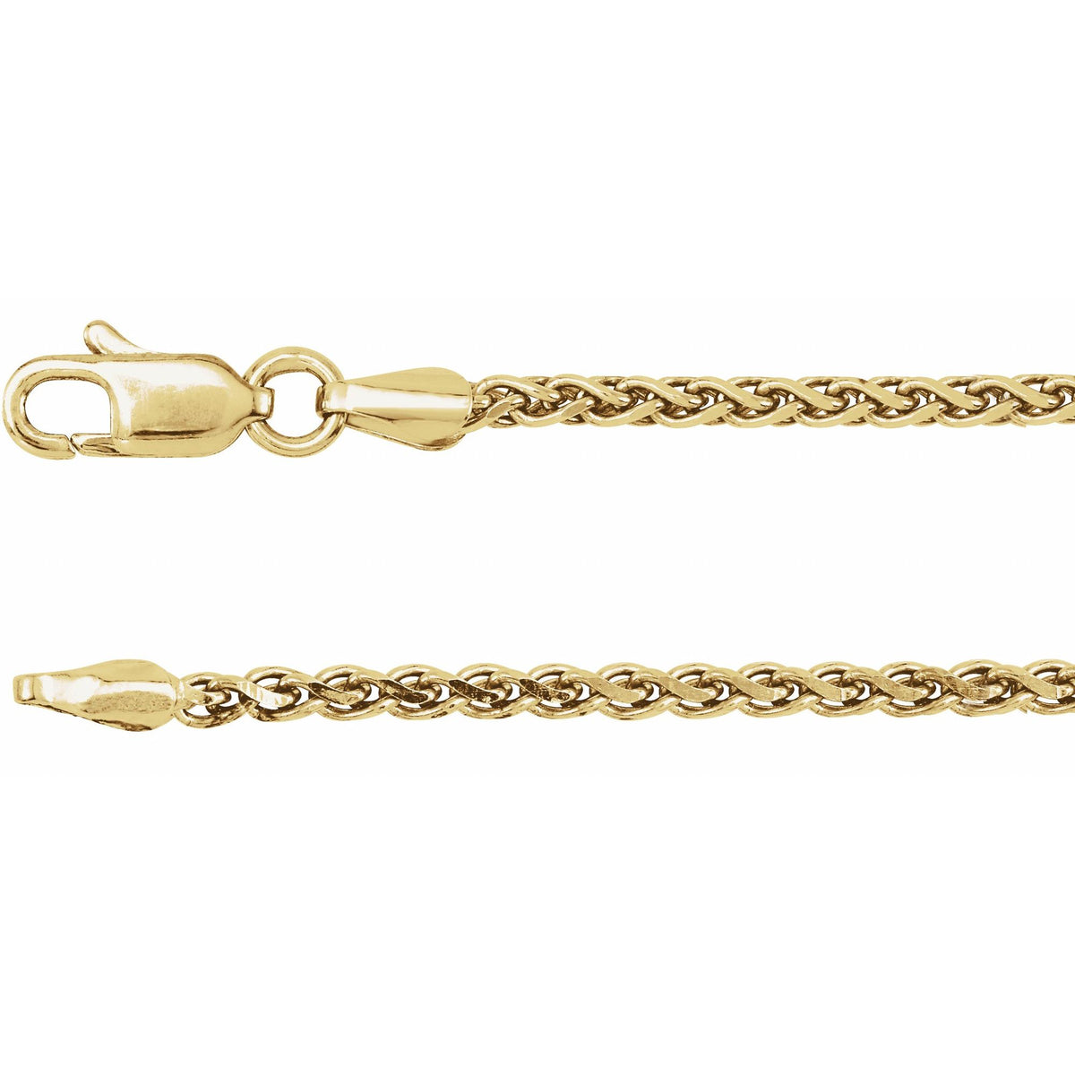 Diamond-Cut Wheat Chain 2mm