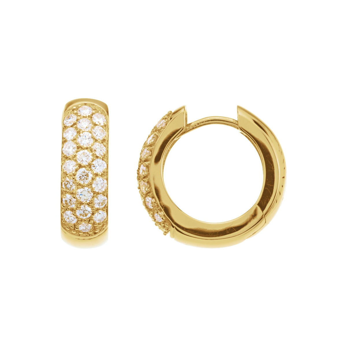 Natural Diamond Pavé-Style Hoop Earrings