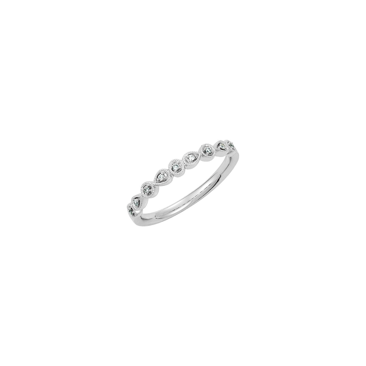 Natural Diamond Vintage-Inspired Stackable Ring