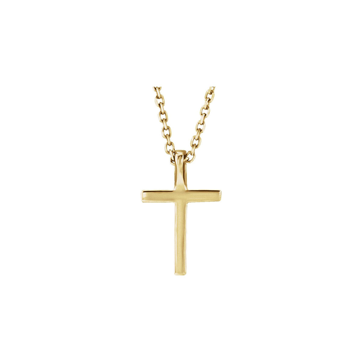 Natural Yellow Sapphire Petite Cross 16" Necklace