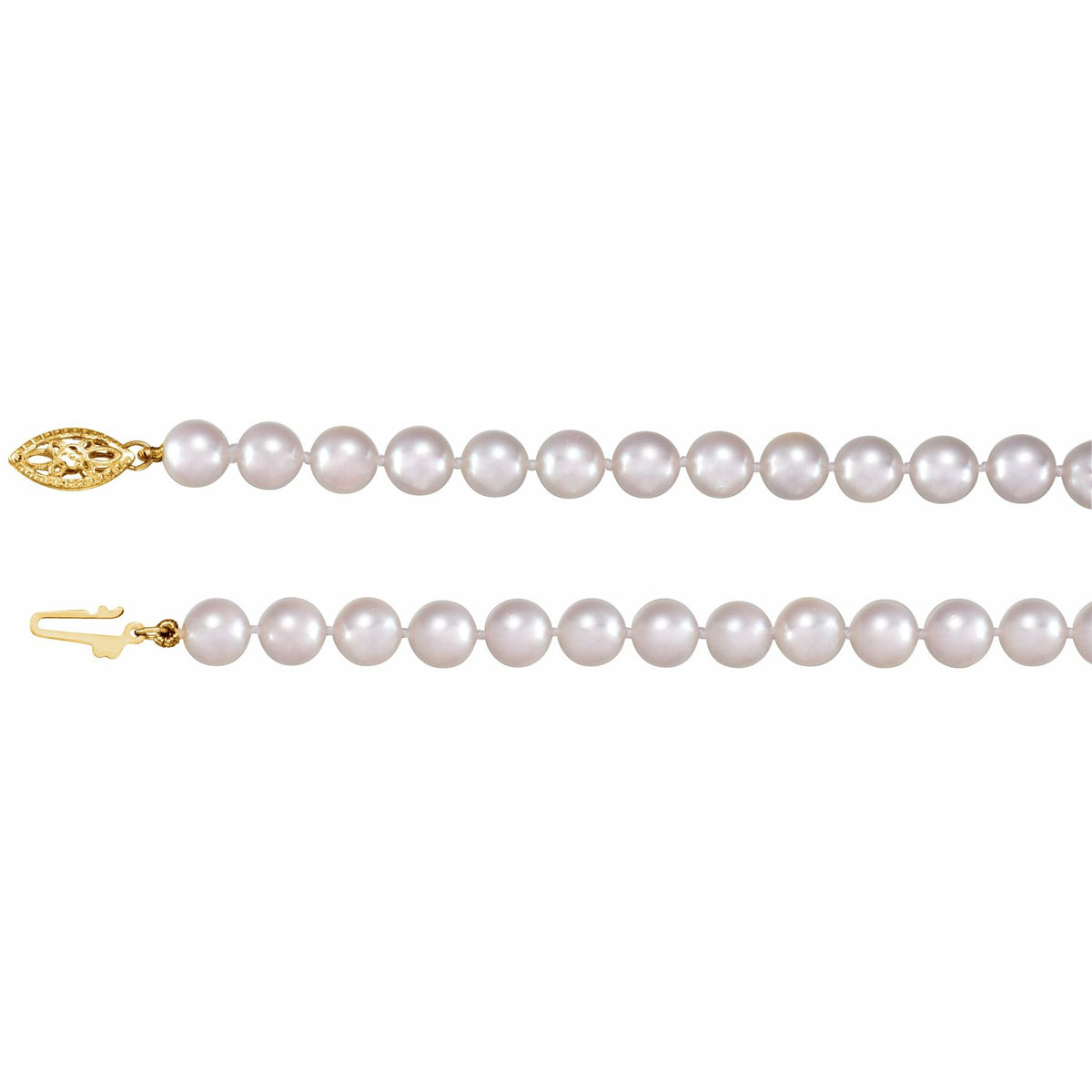 Cultured White Akoya Pearl 24" Necklace