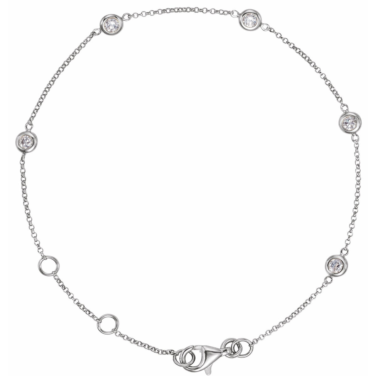 Natural Diamond Bezel-Set Station Bracelet