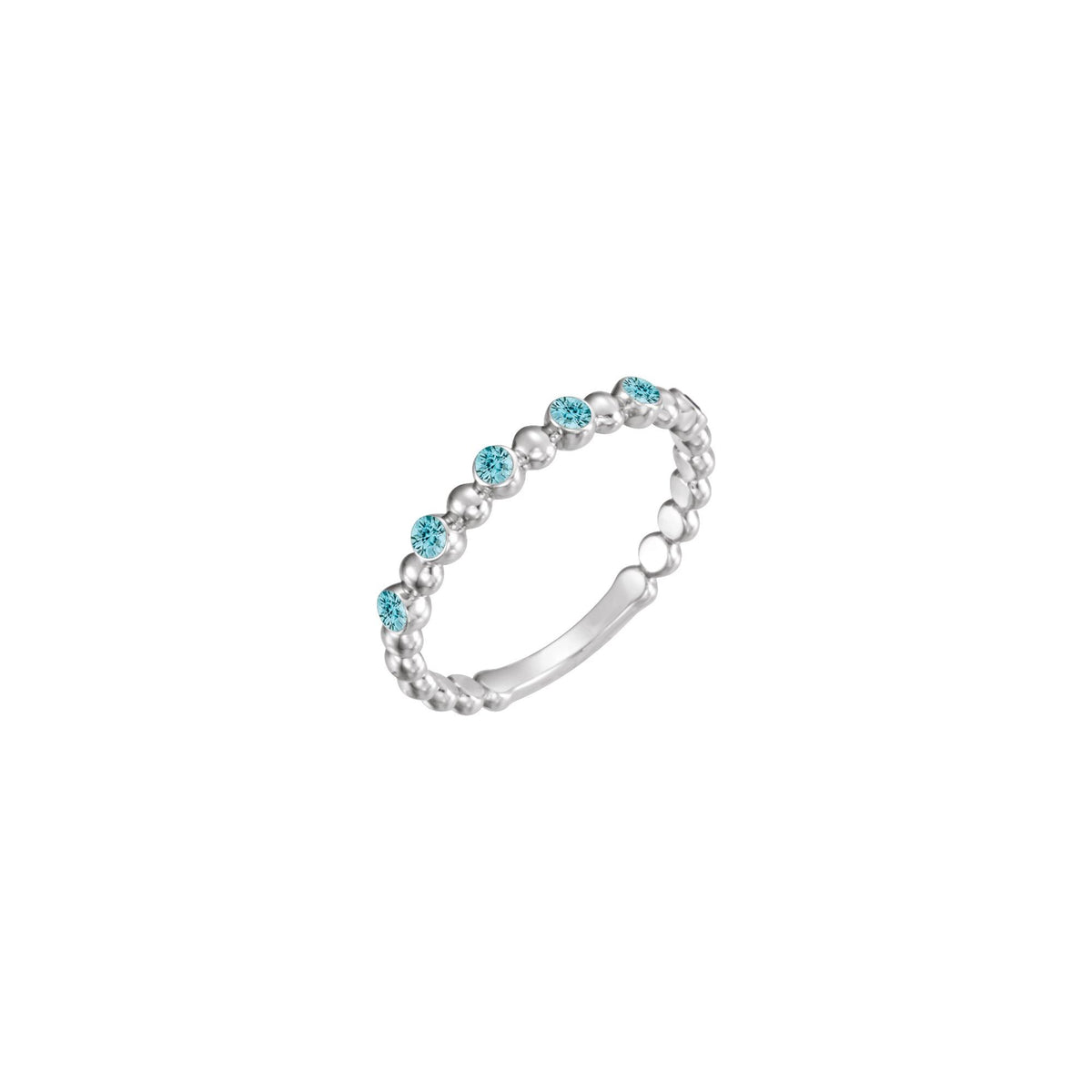 Natural Blue Zircon Stackable Ring
