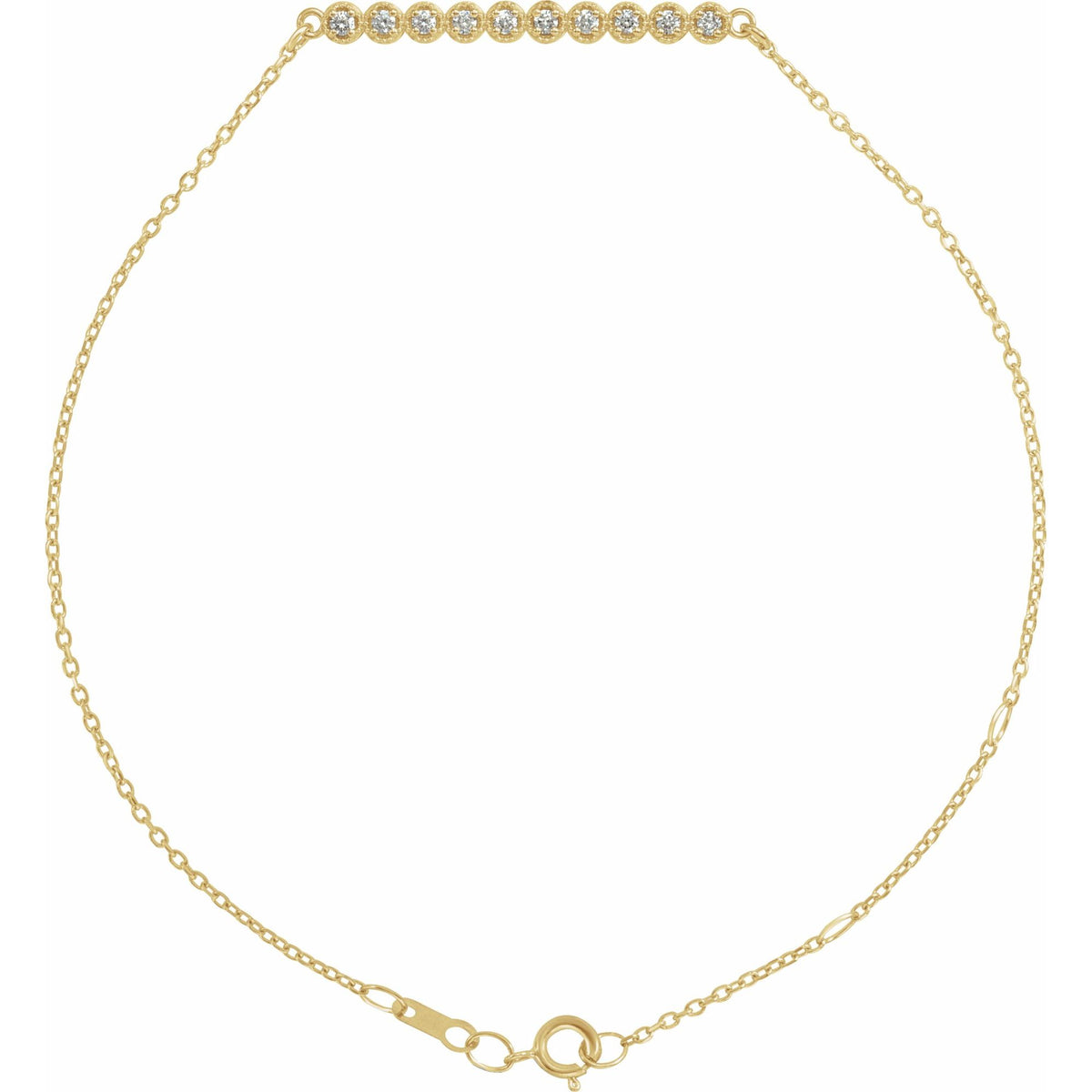 Natural Diamond Accented Bar Bracelet